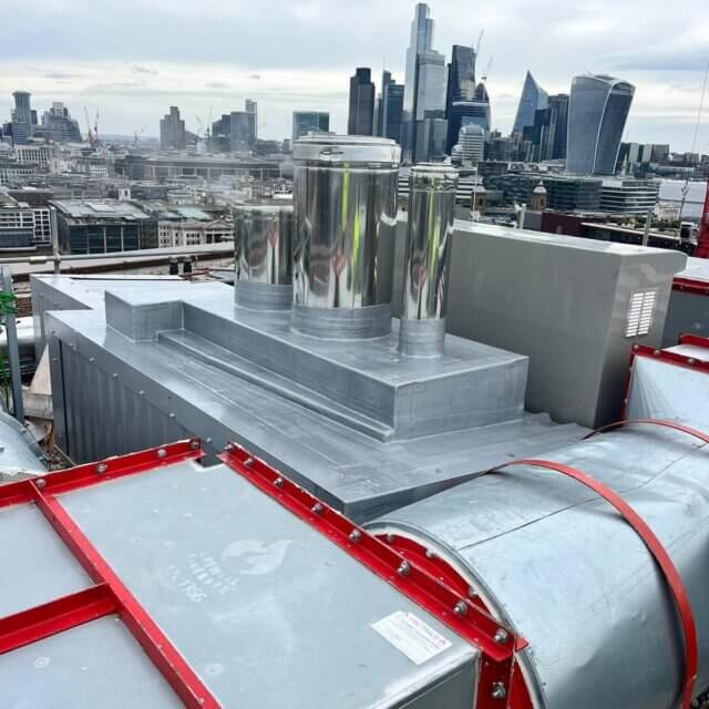 Complex service riser weatherproofed in London